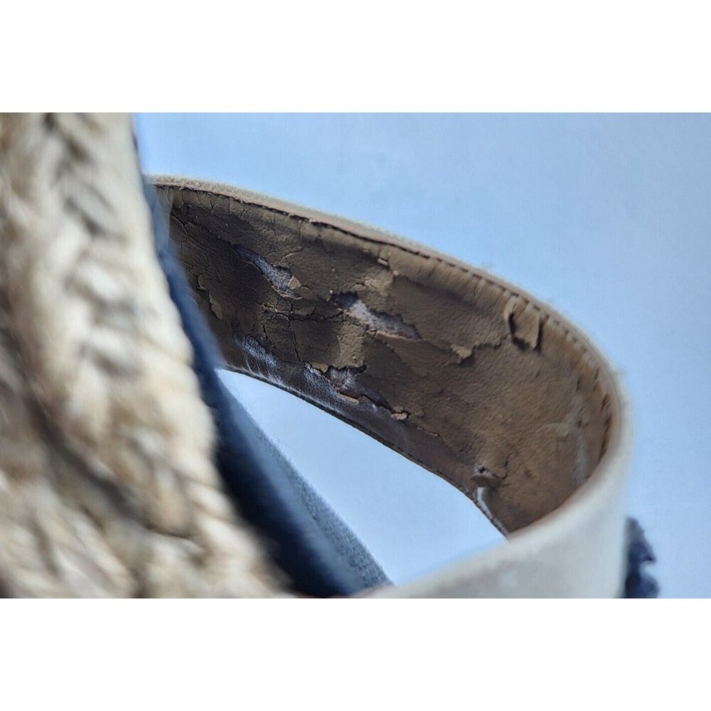 CASTANER Open Toe‎ Ankle Strap Wedge Sandals Espadrille Shoes Black/Beige Size 6 - Picture 9 of 16
